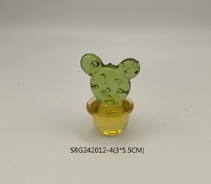 Colorful Handmade Glass Cactus Glass Plants Figurine Home Decoration