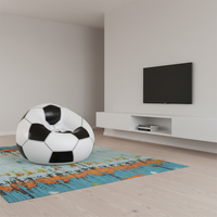 Sofá Inflable Individual Moderno en Forma de Balón de Fútbol para Adultos, Cama de Baloncesto para Uso en Interiores del Hogar