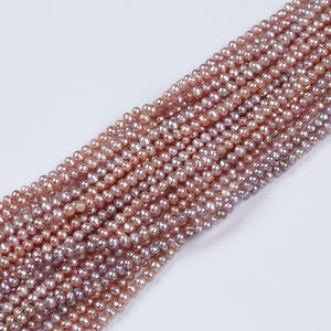 Vente en gros de matériaux et accessoires de bijouterie DIY de Zhuji, perles d'eau douce naturelles blanches et violettes de 4 à 5 mm, en vrac, pour la création de bijoux - Product Image 4