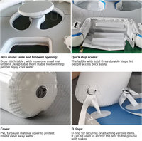 Plateforme gonflable flottante pour jeux aquatiques, équipement de piscine, PVC Drop Stitch, plateforme de jet ski gonflable avec tente