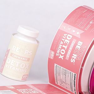 Étiquettes personnalisées pour produits de santé, autocollants <span class=keywords><strong>en</strong></span> PP <span class=keywords><strong>blanc</strong></span> imperméables, autocollants <span class=keywords><strong>en</strong></span> papier brillant argenté pour l'emballage des flacons de médicaments - Product Image 4