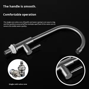 New Arrive Wholesale Of Single-Cold Kitchen <strong>Faucets</strong> 304 Stainless Steel <strong>Faucets</strong> For Kitchen Sinks Washing Basins Taps - Product Image 3