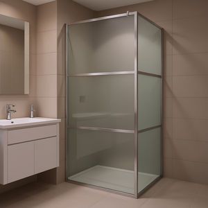Mampara de Ducha de Vidrio ESG Transparente Plateado de 39.4x76.8 Pulgadas, Rectangular Sin Marco para Renovaciones de Baños - Product Image 2