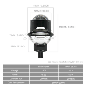 เครื่องฉายภาพแบบ Bi-LED ขนาด2.5นิ้วที่สว่างมากระบบไฟอัตโนมัติโรงงานขายส่งอุณหภูมิสี6500K - Product Image 3