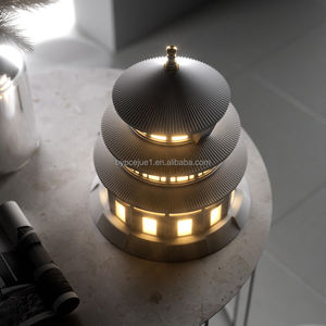 Lámpara <span class=keywords><strong>de</strong></span> mesa blanca con brillo LED <span class=keywords><strong>de</strong></span> 5W, diseño arquitectónico chino ajustable, sala <span class=keywords><strong>de</strong></span> estar inalámbrica para, dormitorio, hogar, Hotel - Product Image 3