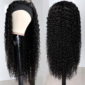 Perruque bandeau africaine <span class=keywords><strong>sans</strong></span> lacets pour le commerce extérieur, en <span class=keywords><strong>cheveux</strong></span> humains naturels, densité 180%, noire, peut être permanentée et teinte, modèle 1708, couvre-chef - Product Image 2