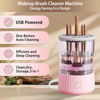 Nettoyeur de pinceaux de maquillage électrique portable automatique avec sécheur-support pour pinceaux de maquillage