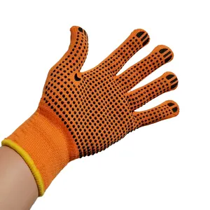 Groothandel Goede Grip Hoge Kwaliteit Groothandel Werk Pvc Gestippelde Lus Veiligheid Constructie Handschoenen