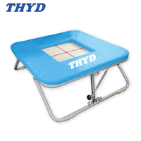 Mini trampoline pliable carré avec filet de sécurité en nylon robuste pour la gymnastique et l'acrobatie, idéal pour les enfants
