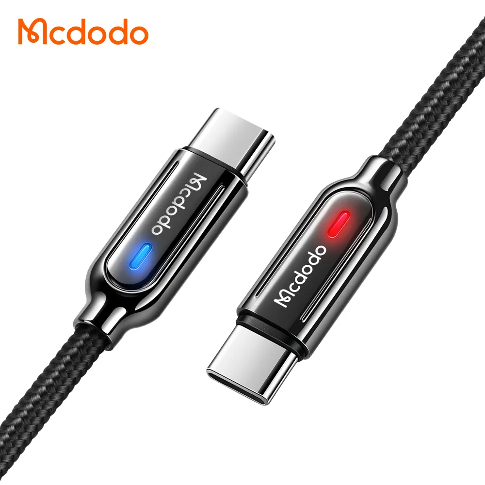 Mcdodo 1/1.5m 나일론 꼰 스마트 휴대 전화 5Amp Type-c Usb Led 라이트 아연 합금 자동 분리 빠른 데이터 Usb 충전 케이블