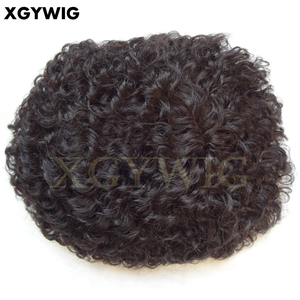 Magazzino OminiLace 12 millimetri sciolti Ricci parrucca 100% di remy Dei Capelli Umani di African American Curl DELL'UNITÀ di elaborazione sottile toupet pelle per <span class=keywords><strong>uomo</strong></span> nero - Product Image 6