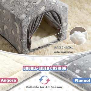 <span class=keywords><strong>Extra</strong></span> grote kattenbedden voor binnen, opvouwbaar, pluizig kattenbed, luxe kattenhol, dierenhuisje - Product Image 6