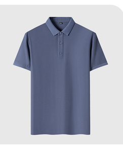 Polo Blanco de Manga Corta, Color Sólido, Transpirable, Tejido de Punto, Corte Regular, Ropa Casual para Hombre - Product Image 2