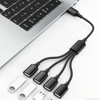 Cable USB 2.0 Tipo-C 3 en 1 con Cubierta Trenzada de Nailon, Conductor de Cobre Puro para Teléfonos Móviles, Laptops y Tabletas - Extensión de Carga