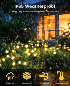 Lampes solaires d'extérieur étanches, décor de jardin en forme de lucioles pour cour féerique, lampe solaire LED étanche IP65 pour extérieur - Product Image 4