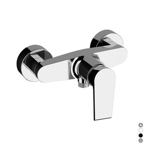 Mezclador de ducha externo de una sola palanca, negro mate, línea Artic, montado en la pared - Product Image 1