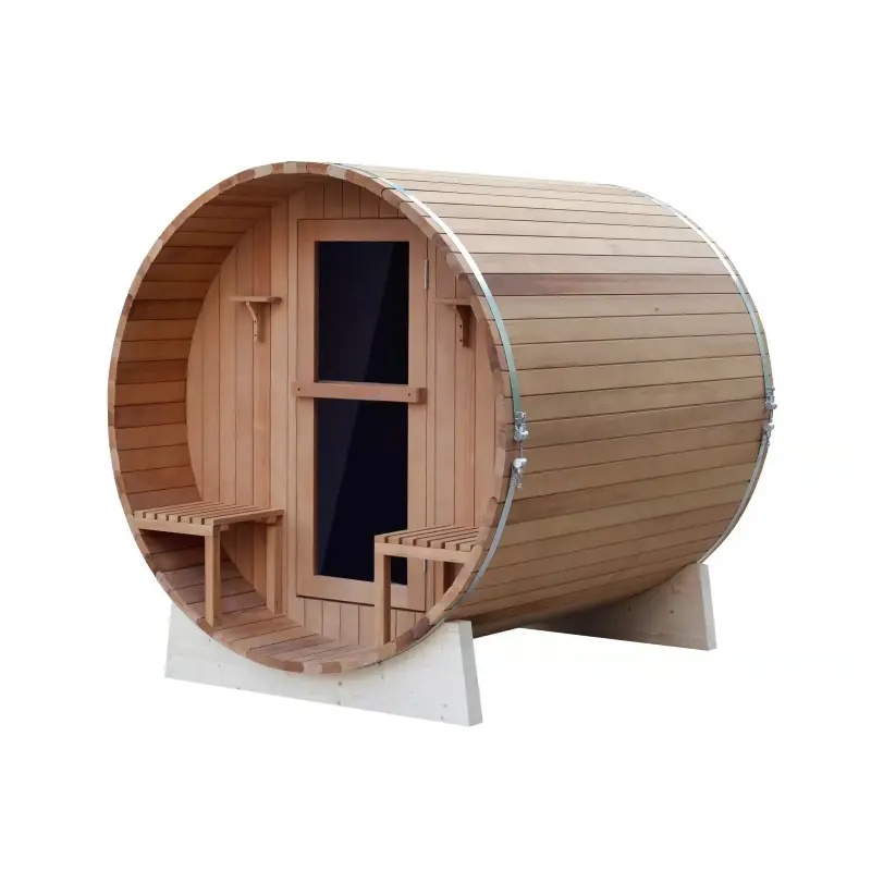 Nhà Tắm Hơi Ngoài Trời Truyền Thống 4-6persons Red Cedar/Hemlock/Pine Thùng Gỗ Hình Dạng Phòng Xông Hơi Phòng Tắm Hơi Ngoài Trời