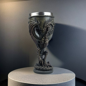 200ml medievale a forma di drago vetro di vino in acciaio inox con <span class=keywords><strong>mitologia</strong></span> europea <span class=keywords><strong>e</strong></span> leggende drago guerriero tazza in resina - Product Image 5
