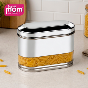 Anax Stainless Steel Food Storage <b>Canister</b> Container Cylinder Airtight Moisture Proof Kitchen Freshness Lids 2250 ML - Product Image 1