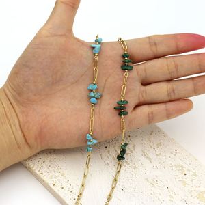 Pulsera de Piedras de Ojo de Tigre Estilo Boho al por Mayor con Cadena de Acero Inoxidable Tipo Clip, Joyería de Piedras Curativas para Regalo del Día de la Madre - Product Image 5