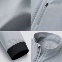 Veste Softshell Technique Robuste pour Homme Gris Clair Imperméable Coupe-Vent Col Montant Vêtement d'Extérieur Urbain OEM