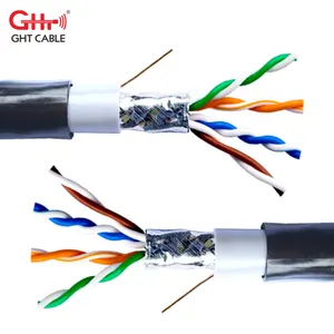 CAT5E FTP Outdoor Waterproof 24AWG BC CCA 305M 1000FT al-foil shield CAT5E Bulk Ethernet Cable Communication Cable