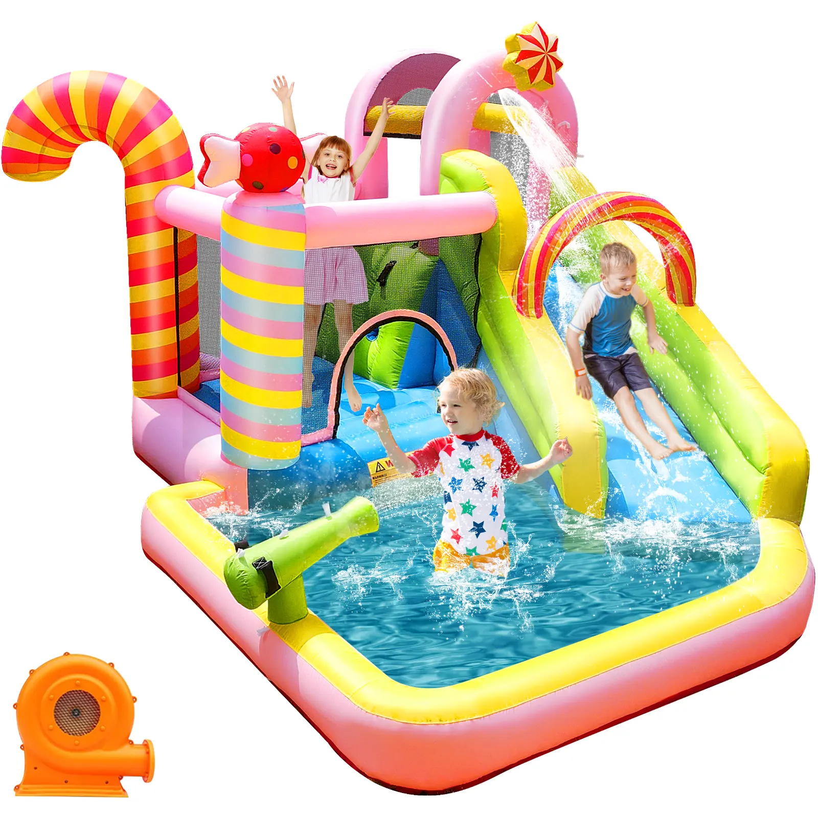 Happy Lion Kids Aufblasbare Moonwalk Water Jumper Bouncer Hüpfburg Spring haus Party Bounce House