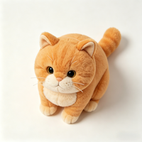 Jouet en peluche chat orange mignon, poupée chaton douce en polyester et coton PP, brodé, pour anniversaire, vente en gros, personnalisé, faible MOQ
