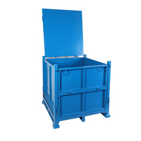 Boîte à palettes en acier à usage moyen pliable peu encombrante pour un rangement pratique et facile