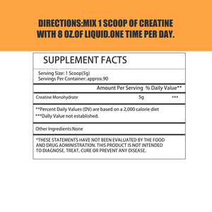 Private <b>Label</b> Creatine Monohydrate Powder Supports Lean Muscle Strength Performance Cognitive Function Cellular Energy - Product Image 2