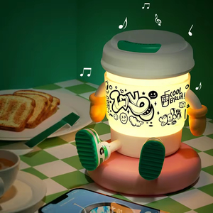 Lámpara de Escritorio Creativa con Altavoz Inalámbrico, Lámpara de Mesa para Dormitorio, Decoración, Soporte para Teléfono, Lámpara de Noche Linda para Niños - Product Image 5