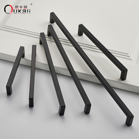 Oukali Style Américain Carré Noir Polonais Chrome 128Mm 160Mm Meubles Or Armoire Poignées Tirer