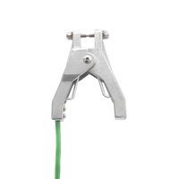 Collage statique antistatique approuvé Atex Mise à la terre Pinces en aluminium connectées avec un câble vert