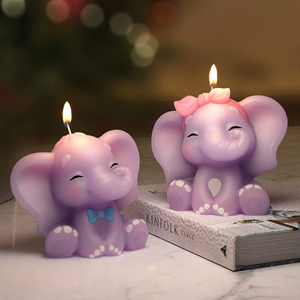 <span class=keywords><strong>L117</strong></span> Đáng Yêu Voi Nến Khuôn Động Vật 3D Dễ Thương Hương Liệu Voi Nến Khuôn Nhựa Đúc Cho Trang Trí Nội Thất - Product Image 3
