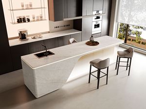 Material de Construcción de Moda, Losas de Piedra Sinterizada, Encimera de Isla de Cocina, Azulejo de Porcelana de Piedra Sinterizada de Lujo con Aspecto de Pizarra - Product Image 4
