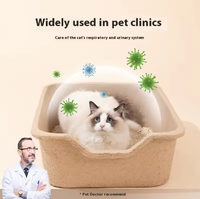 Bac à litière biodégradable extra large pour chat, papier jetable anti-éclaboussures PP, toilette ouverte pour chat, nettoyage facile et désodorisant pour animaux de compagnie