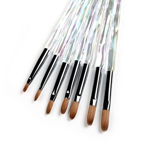 Pinceau à ongles en acrylique Kolinsky Sable 20%-100% de luxe, forme plate, tailles 2-14 pour la décoration des ongles - Product Image 2