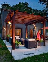 Pergola Bioclimatique Circulaire Noire 2,5m avec Écran en Bois et Éclairage LED pour Balcon Extérieur, Facile à Assembler