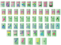 Jeu de Mahjong Thème Jardin Vert Perle 160 Tuiles en Acrylique – Jeu de Designer Unique avec Illustrations Insectes & Nature – Coffret Cadeau de Luxe