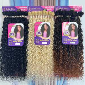 Nouvelle Arrivée Lot de 9 Mèches de Cheveux Ondulés Naturels 22" 300g en Fibre Premium – Extensions Tissage Vague Océan ou Vague d'Eau Légère - Product Image 1