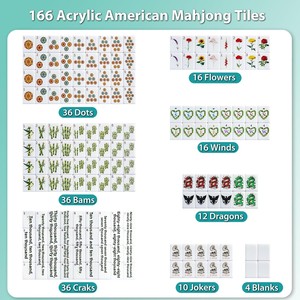 Juego <span class=keywords><strong>de</strong></span> Fichas <span class=keywords><strong>de</strong></span> Mahjong Americano <span class=keywords><strong>de</strong></span> 166 Piezas, Fichas Acrílicas Grabadas <span class=keywords><strong>de</strong></span> Inspiración Vintage, Indicador <span class=keywords><strong>de</strong></span> Viento, Dados, Estuche <span class=keywords><strong>de</strong></span> <span class=keywords><strong>Viaje</strong></span> <span class=keywords><strong>de</strong></span> Cuero Retro - Significativo - Product Image 5