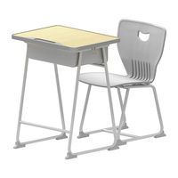 Ensemble Chaise et Bureau d'Étude Moderne Minimaliste pour Collégiens, en Métal, avec Accoudoirs Pliables et Hauteur Réglable