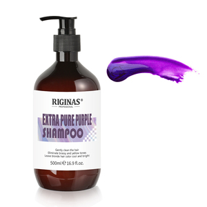 Shampooing capillaire argenté Riginas, dites adieu au jaune, 500 ml, shampooing violet, marque privée pour salon - Product Image 5