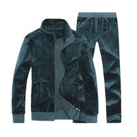 Quantité minimale de commande bas Logo personnalisé Jogging survêtement hommes deux pièces veste unisexe survêtement ensembles couleur unie hommes velours survêtement ensemble