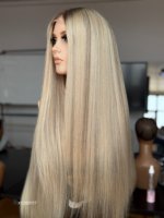 Perruques en cheveux humains SHY Medical, en PU, entièrement nouées à la main, avec une ligne de cheveux naturelle, confortables à porter, pour la remplacement capillaire, destinées aux distributeurs et à la vente en gros