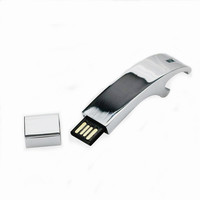 Promotion cadeau métal clé usb personnalisé laser gravure logo 8GB décapsuleur forme clé usb