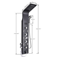 Ensemble de panneaux de douche à LED en acier inoxydable, intelligent, température constante, finition chromée polie, pluie céramique, nouveau style de vente en gros