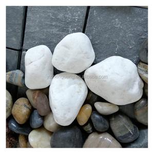 Grandi pietre di fiume bianche, ciottoli di pietra naturale bianco <span class=keywords><strong>perla</strong></span> per decorazioni da esterno e parchi - Product Image 2