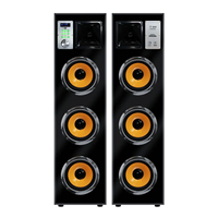 Nuevos Altavoces Frontales Activos de Alta Potencia con Micrófono y Caja de Madera Colorida, Altavoces de Torre Activos