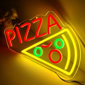 Pizza neon LED hanging ambient light restaurant kitchen party gift indoor indicator light transparent acrylic board billboard - Product Image 5